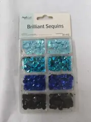 Angels Sewing Craft Supply Brilliant Sequin Blue Tones 4 Color Tray Iridescent