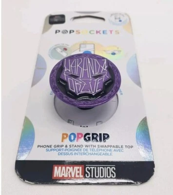 BRAND NEW PopSockets Marvel Studios Wakanda Forever Enamel PopGrip Black Panther