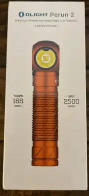 Olight Perun 2 Rechargeable Right Angle Flashlight - Orange Limited Edition