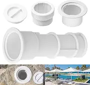 7 1/2" Stand with Sleeve and Center Cap for Umbrellas, Tiki Torches and Volleyball Poles, Integrated Water Stop Reduces leaks, Scope 1 3/4" - 7 1/2" - Can be Installed on Floor, Step or Deck - White