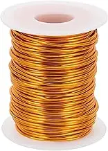 uxcell 16 Gauge / 1.5mm Anodized Aluminum Wire for Jewelry Craft Making, 100 Feet Bendable Flexible Wire for DIY Home Decor Gardening Sculpture, Gold