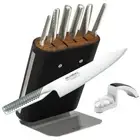Global Knives 7pc Hiro Black Knife Block Set & Mino Sharpener