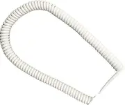 Spring Power Cord, Coiled Extension Cord, White Spiral Elastic Cable Cold High Elasticity Spiral Electric Cable Wear Spring Wire Retractable Coil(Stretch 16 Meters)