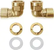 Aolemi Mounting Kit for Wall Mounted Shower Faucet Connector Set for Stainless Steel Commercial Kitchen Prep Utility Sink 1/2 Inch NPT Male to 1/2 Inch Female 90°Elbow 2pcs