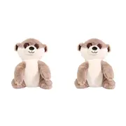 2x Splosh Toasty Hugs Milo Meerkat Soft Plush 35cm Stuffed Toy Baby 0+ Brown