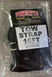 Black PowerTye 15 Foot Nylon Tow Strap with hook and loop 11-1029