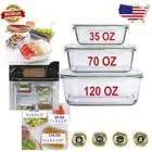 BPA-Free Large Glass Meal Storage Containers - Safe for Oven, Microwave & Fridge