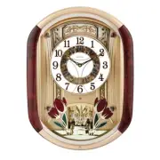 Bulova Wall Clocks 14.75"Wx4.6"W Glass Wood Rectangle Analog Quartz Classic Gold