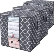 WISELIFE Storage Bags [3 Pack/100L] Large Blanket 3 x 100L, Authentic Grey