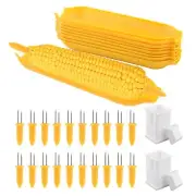 30 PCS Corn Cob Holders and Dish Set, Corn Cob Holders Corn Dishes and Butter...