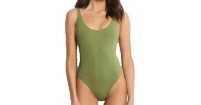 SEAFOLLY 10761-058 Active Retro Tank Maillot Swimsuit Moss ( 10 )