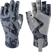 BRZSACR Fishing Gloves for Men Women, UPF50+ Fingerless Sun Protection Gloves, Durable and Ergonomic, for Kayaking, Rowing, Hunting, Paddling, Boating, Biking, Hunting, Driving