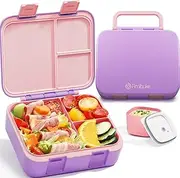 [Fimibuke] Bento Lunch Box for Kids, Leak-proof Boys Girls Bento Box with 3-Compartment BPA Free Dishwasher Safe Kids Lunch Portion Container Snack Box with Sauce Cup for Age 3-12 Kid Toddler for School