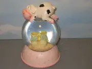 Pink Baby Shoes Snow Globe 7 inch Tall Fine Infant Snow Globe
