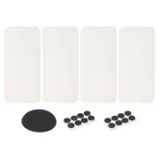 4 Pack Rectangle Water Diatomite Coasters with Grooves 8.3x3.9inch, White