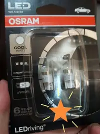 在飛比找Yahoo!奇摩拍賣優惠-6000K Led Osram w5w  t10  2850