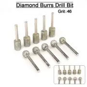 5/10Pcs Diamond Grinding Head Mounted Burrs Bits For Rotary Tool Set 1/4'' Shank