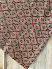 New Primitive Christmas RED GREEN TABLE SQUARE Woven Coverlet Tablecloth 34"