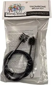 Starving Students Music Supplies - Trombone Brush Kit | 42" Flexible Vinyl Snake & Brass Mouthpiece Brush | Safely Cleans Interior Grime | Product made by Superslick