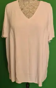 White Knit Flutter Sleeve V Neck Top ~ Size 22 ~ Autograph ~ NWT ~ 2021906