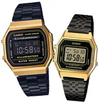 在飛比找蝦皮商城優惠-【CASIO】奢華金典對錶-黑X金(A-168WEGB-1B