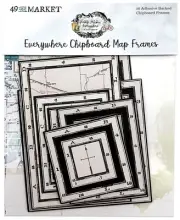 Vintage Artistry Everywhere Chipboard Frame Set-Map