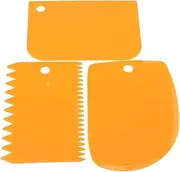 Nanhong 3pcs Plastic Dough Icing Fondant Scraper Cake Decorating Plain, Smooth