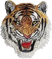 2Pcs DIY Tiger Iron-On Patch Embroidered Appliques Clothes Patches Clothes Sewing Embroidery Process