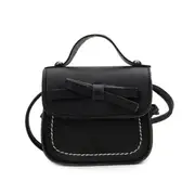 2PCS Bowknot PU Leather Mini Baby Girls Casual Messenger Bag Coin Purse Children Small Clutch Bags Simple Shoulder Bag