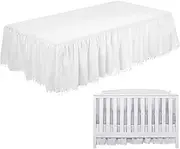 Crib Bed Skirts - Classic Baby Bed Skirt, Crib Dust Ruffle | Long Lasting Quality Cotton Crib Bedding, Neutral Nursery Decor, Easy-to-Care Bed Skirt for Cribs and Toddler Beds