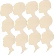 JEWEDECO Create Your Own Decor Pcs Unfinished Wood Slices African Female Face Ornaments DIY Craft Supplies