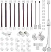 Ysyaxsyt 5 Pin LED Strip Connector Kit White Plastic LED Strip Connector for 12Mm RGBW LED Strip Connection Include T Shape 5 Pin LED RGBW Connector