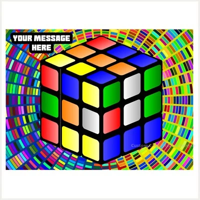 Rubik's Cube ICING edible image cake topper puzzle party decoration custom A4