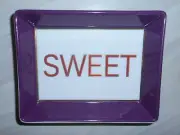 SWEET Dish Tray Purple & White w/Red Ceramic ARLINGTON DESIGNS 5.5x4.5x1.25" NEW