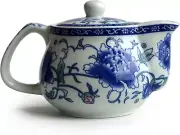 Small Porcelain Teapot, 9Oz Tea Pot with Stainless Steel Infuser Classical