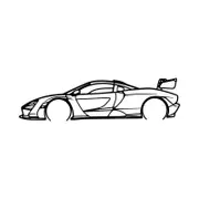 Ignite Laser McLaren Senna Silhouette Metal Wall Art Coated Black 23.6inch/60cm