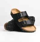 Birkenstock Arizona Black Birko-Flor Two Strap Unisex Slide Sandals