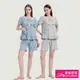 【蕾妮塔塔】MIT台灣製PINK熊 針織棉短袖兩件式睡衣(R27006兩色可選)