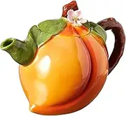 Cosmos Gifts Peach Ceramic Teapot, 4-5/8-Inch