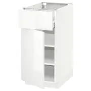 METOD / MAXIMERA base cabinet with drawer/door, white/Ringhult white, 40x60x80 cm