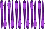 Styling Clips 12Pcs Duckbill Hair Clips, Stainless Steel Curly Hair Clips Hair Clamps, Barber Hair Clips for Barber Shop for Hair Salon(purple)