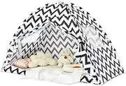 Mengersi Bed Tent Twin Size Bed Canopy,Breathable Privacy Space Sleeping Tents Indoor Play Tent Bed Fort (Gray, Twin)