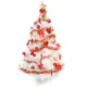 摩達客耶誕-台灣製6尺(180cm)特級白色松針葉聖誕樹 (紅金色系配件)(不含燈)(本島免運費)