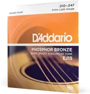 D'Addario Acoustic Guitar Strings Phosphor Bronze, 10-47, EJ15