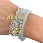 Set of Girl’s White Boho Beach Bracelet with Charms Friendship Anklet Lot NEW