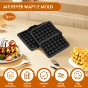 2Pcs Silicone Waffle Inserts Non Stick Air Fryers Waffle Molds Reusable weFrO