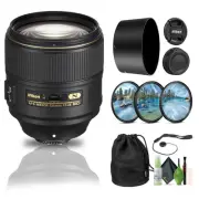 Nikon AF-S NIKKOR 105mm f/1.4E ED Lens (20064) + Filter Kit + Cap Keeper -
