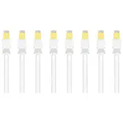 8x Cruxtec CAT8 40GbE SF/FTP Triple Shielding PoE Ethernet Cable 50cm White