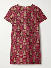 [La DoubleJ] La DoubleJ - Mini Swing Cotton-blend Jacquard Mini Dress - Pink - small small Pink