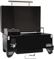 ASMOKE Portable Wood Pellet Grill, Auto Temper Control Smoker, 8 in 1 BBQ Outdoor Grill AS350, 1651 CM2 Cooking Area - Includes Meat Probe, Cinder Black